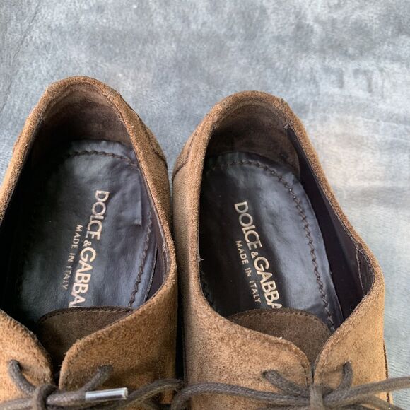 Dolce & Gabbana Nubuck Leather Ethnic Gaelic Gatsby Cap Toe Derby Oxford Sz 8.5 main image 6